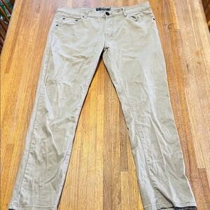 Reset Men 34x30 Khaki Chino Straight Leg Stretch Pocket‎ Button Zip Casual Pants
